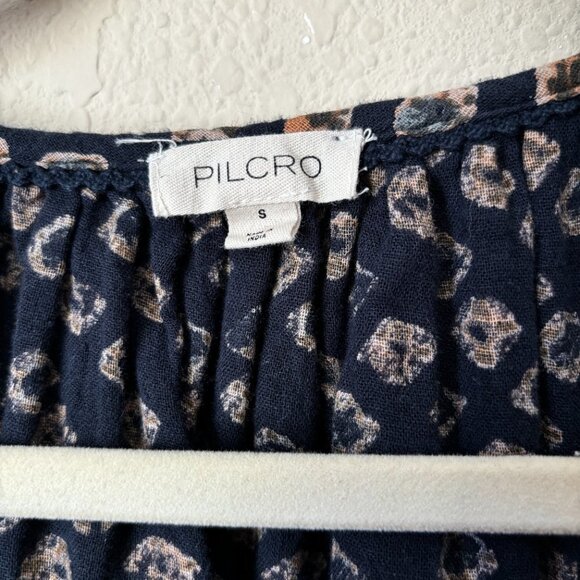 Anthropologie Pilcro Boho Printed Button Front Rounded Hem Blouse Top - Picture 2 of 11